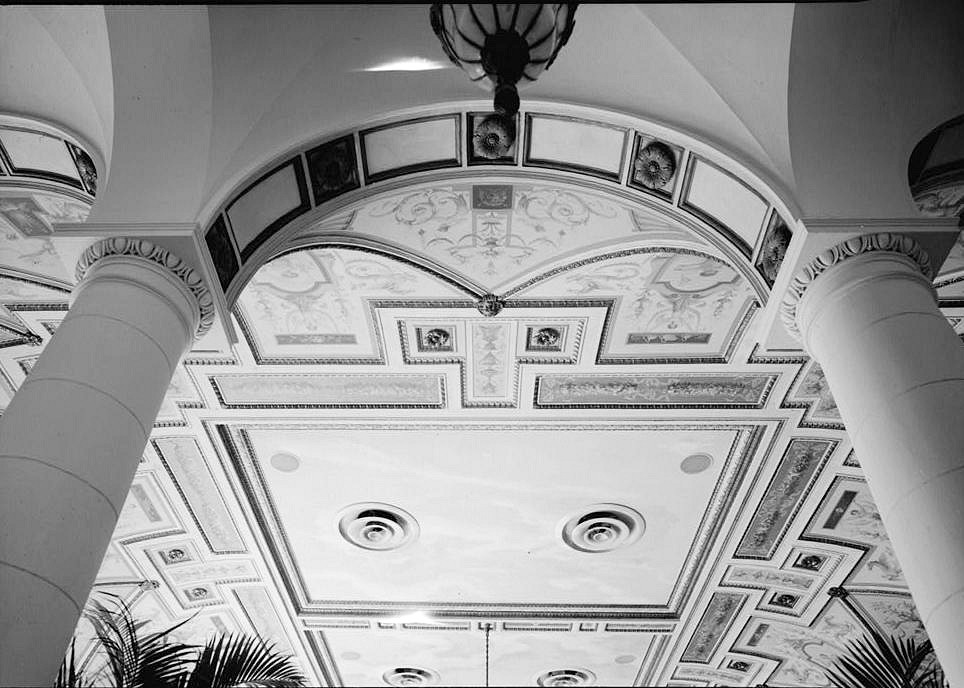 The Breakers Hotel, Palm Beach Florida 1972 POLYCHROME CEILING DETAIL OF GRAND LOGGIA OR MEDITERRANEAN ROOM
