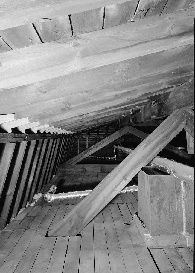 Hegeler Carus Mansion, La Salle Illinois 2008 Attic, crawl space, north ceiling and truss works looking to northeast corner