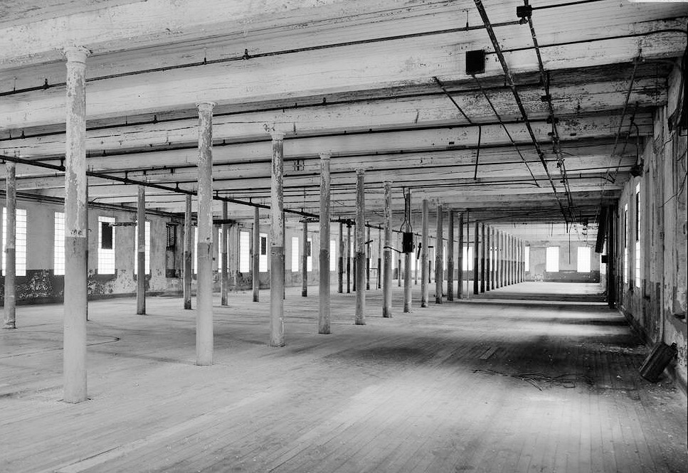 Indiana Cotton Mills, Cannelton Indiana 1974 VIEW OF THIRD FLOOR FROM THE WEST