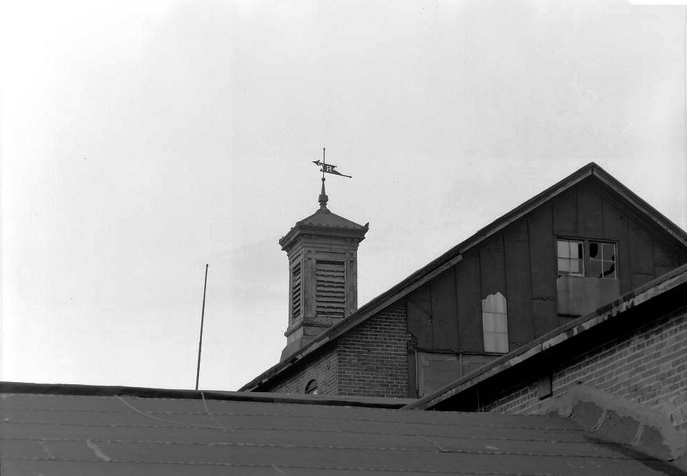 Roots Blower Company, Connersville Indiana 1974 TELEPHOTO VIEW OF CUPOLA AND R WEATHER VANE