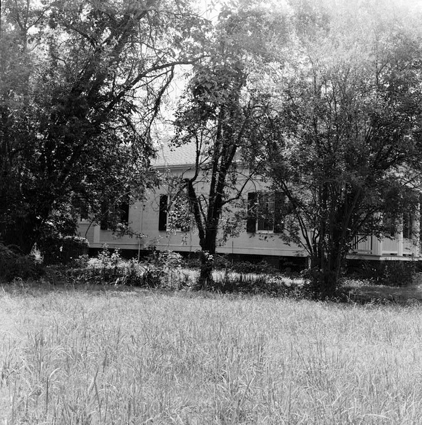 Bagatelle Plantation House, Donaldsonville, Louisiana 1977 NORTH ELEVATION, OBSCURED BY TREES IN FOREGROUND