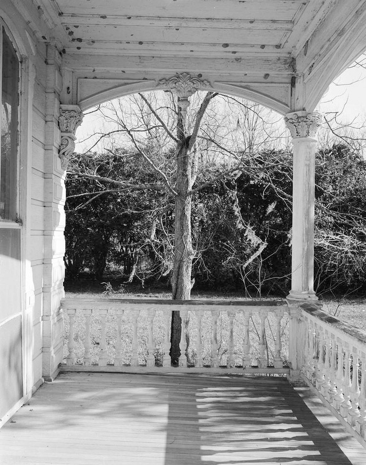 Laurel Valley Sugar Plantation, Thibodaux Louisiana Interior view of end of front porch looking South 1979