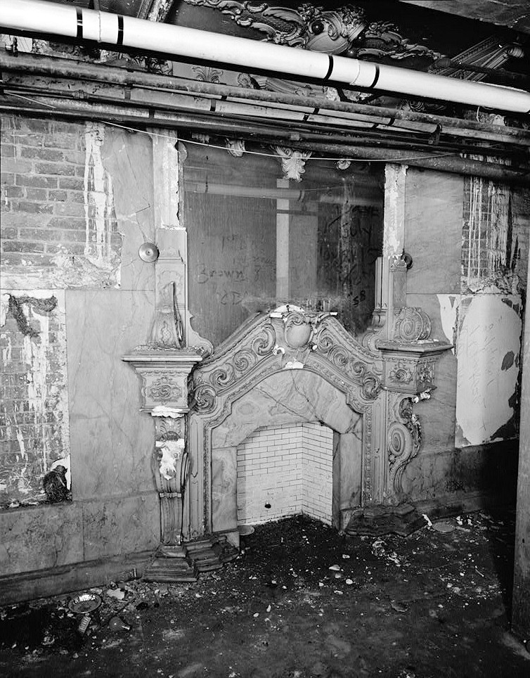 BF Keith Memorial Theater - Opera House, Boston Massachusetts 1970 FIREPLACE IN FORMER GREEN ROOM OF B. F. KEITH'S NEW THEATRE (1894)