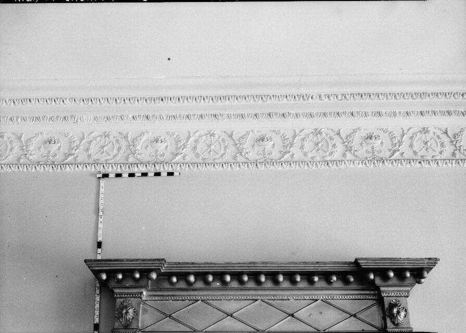 Montpelier - Snowden House, Laurel Maryland 1936 DETAIL OF CORNICE (Entrance Hall)