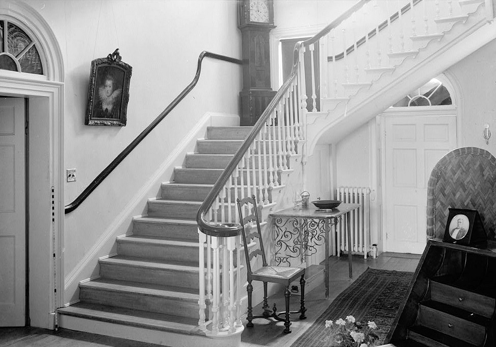 Poplar Hill -  His Lordships Kindness, Rosaryville Maryland 1936 ENTRANCE HALL STAIR DETAIL