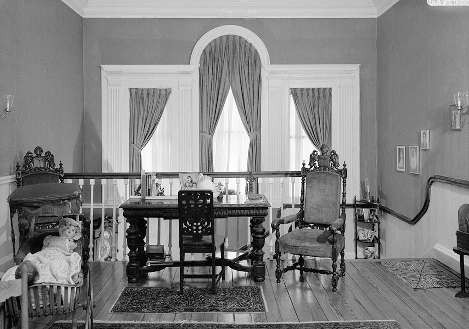 Poplar Hill -  His Lordships Kindness, Rosaryville Maryland PALLADIUM WINDOW, SECOND FLOOR, TOP OF STAIRS, LOOKING SOUTHWEST