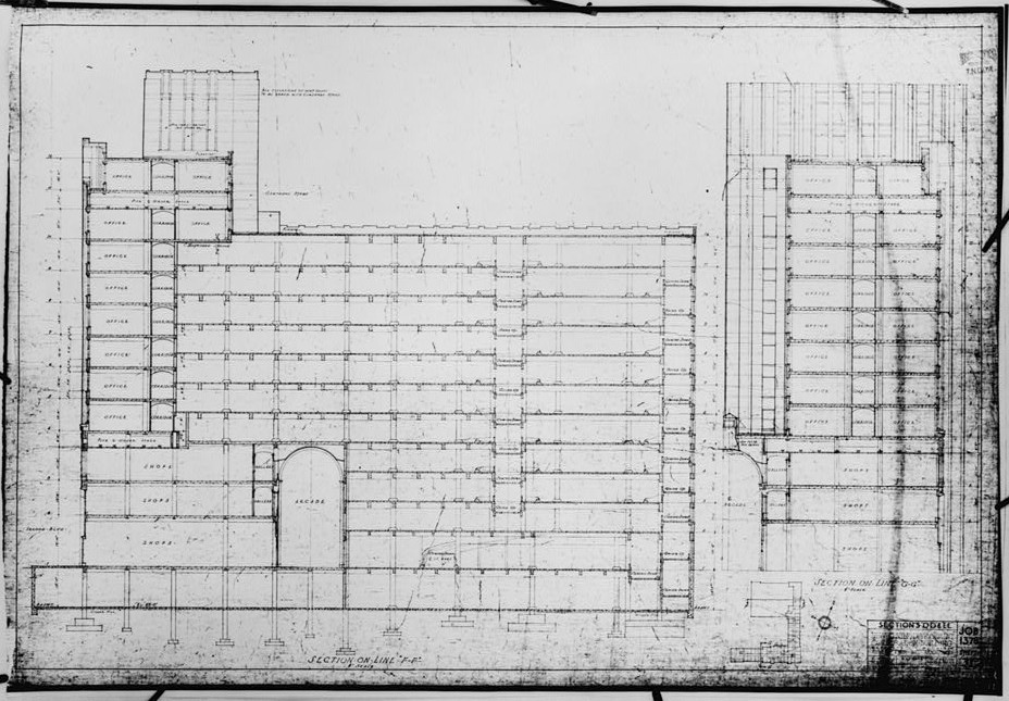 New Center Building, Detroit Michigan Photocopy of original drawing by Albert Kahn, Inc. SECTIONS 