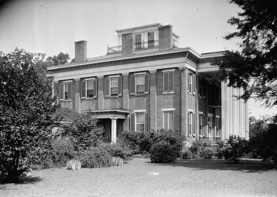 Riverview Mansion - Burris House - McLaran-Humphreys House, Columbus Mississippi 1936 GENERAL VIEW OF FRONT AND SIDE ELEVATIONS