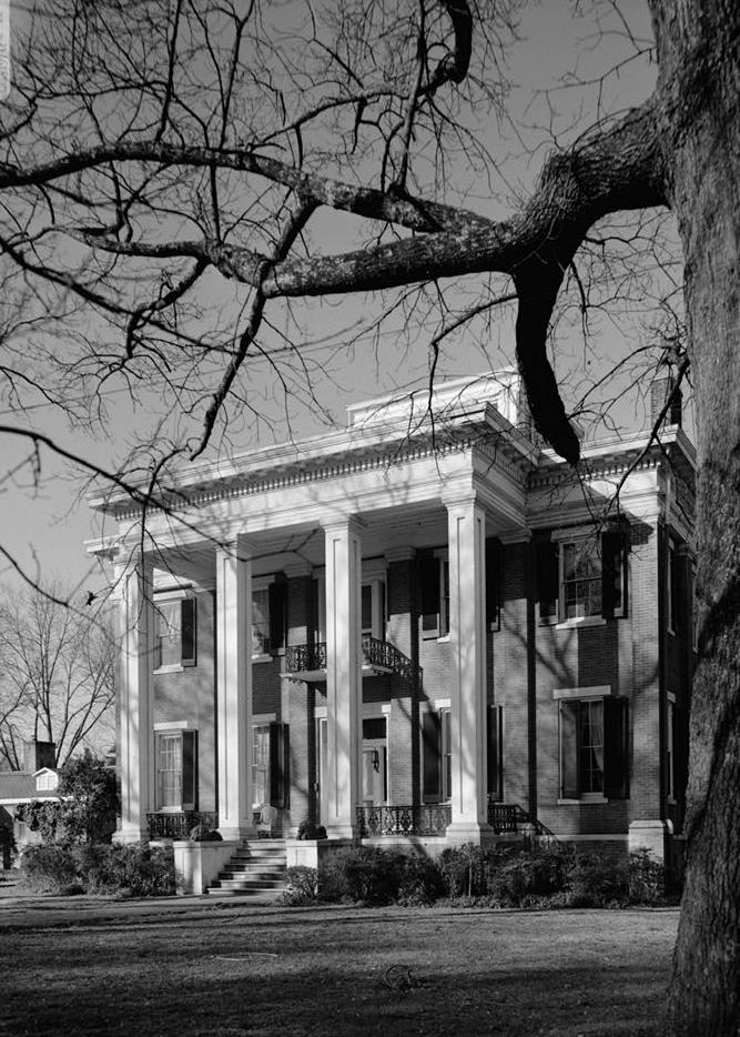 Riverview Mansion - Burris House - McLaran-Humphreys House, Columbus Mississippi 1975 EAST FRONT FROM NORTHEAST