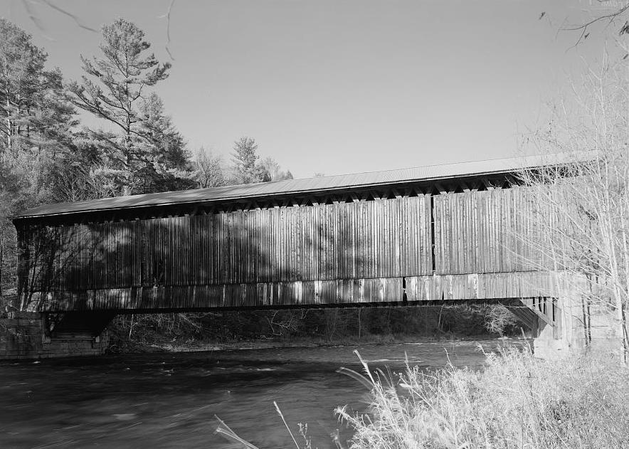 Wrights Covered Bridge, Claremont New Hampshire SOUTH FACE, LOOKING NORTH.