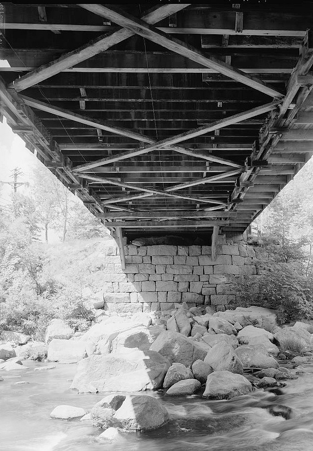 Honeymoon Covered Bridge, Jackson New Hampshire 2003 DETAIL, WEST ABUTMENT