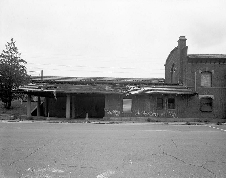 Ampere Railroad Station, East Orange New Jersey 1987 View to north, south facade of station building