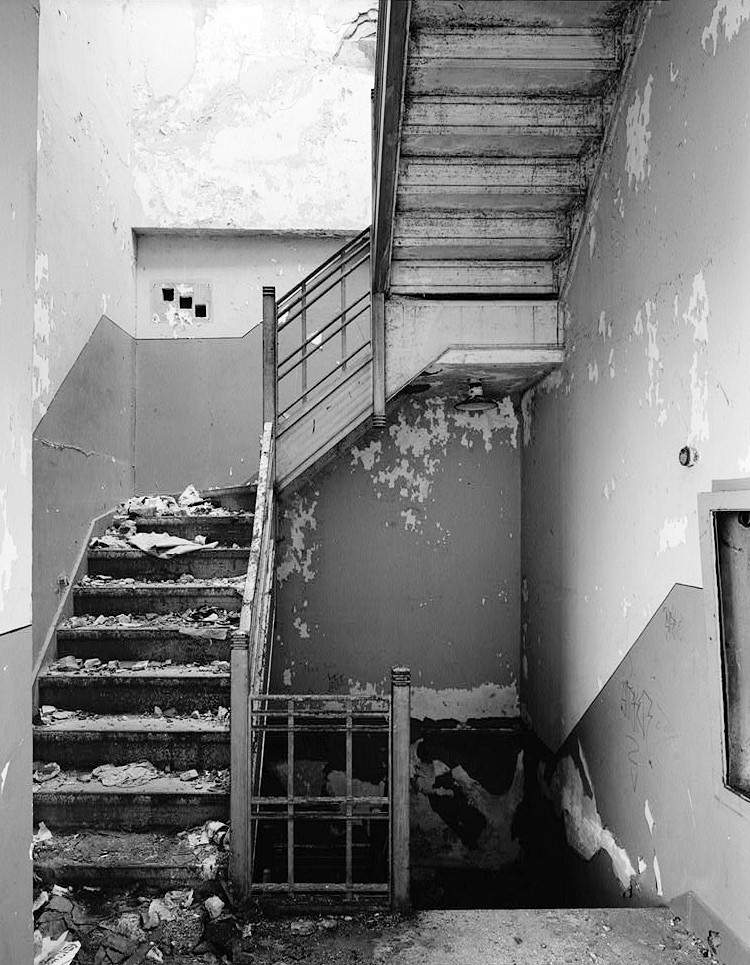 Roosevelt Stadium, Jersey City New Jersey 1984 ADMINISTRATIVE STAIRCASE, GRANDSTAND, LOOKING NORTH