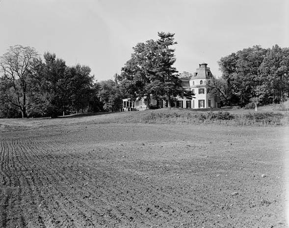 La Bergerie/Rokeby Mansion Barrytown New York LOOKING NORTHEAST ACROSS TILLED FIELD TO MANSION AND GROUNDS