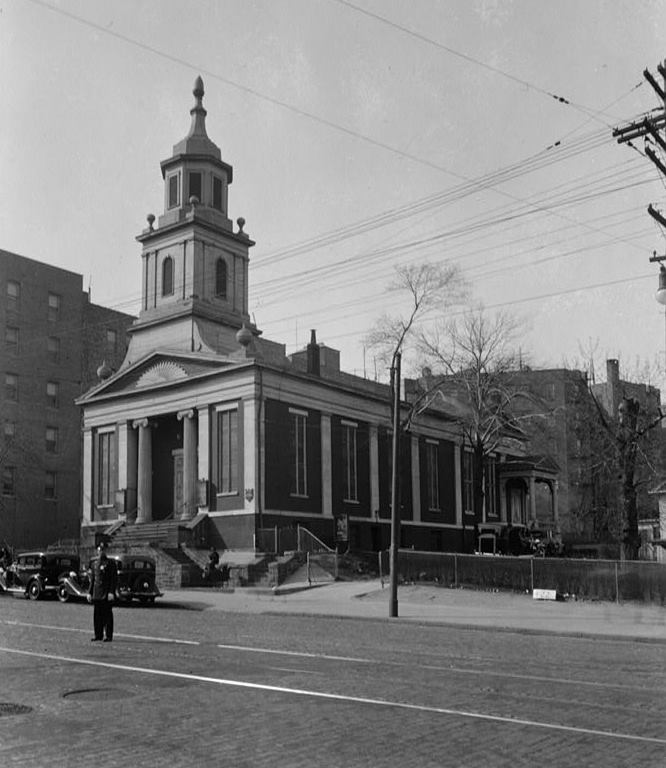 Fordham Manor Reformed Church, Bronx New York April 24, 1934.  VIEW FROM SOUTHEAST