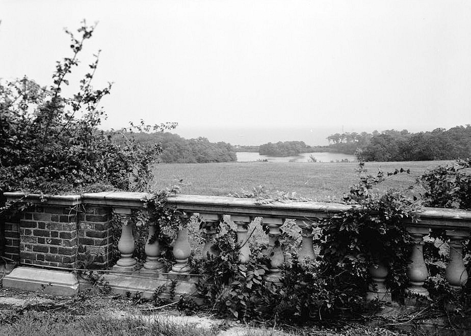 Caumsett Manor – Marshall Field Estate, Cold Spring Harbor New York IEW OF GROUNDS TOWARD BAY, VIEW FROM TERRACE