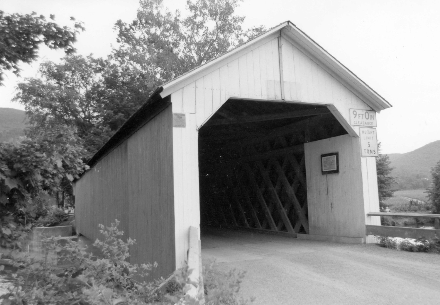 Eagleville Covered Bridge, Eagleville New York Looking west (1976)
