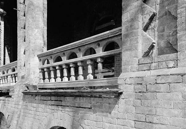 Wyndclyffe Mansion (Linden Grove), Rhinebeck New York DETAIL VIEW OF BALUSTRADE, SOUTH FRONT PORCH