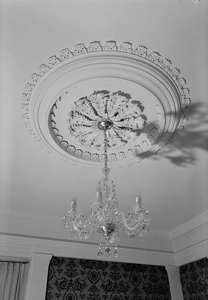 Samuel Gilbert Hathaway House (Hathaway Hall), Solon New York INTERIOR, DETAIL OF CHANDELIER ROSETTE IN PARLOR