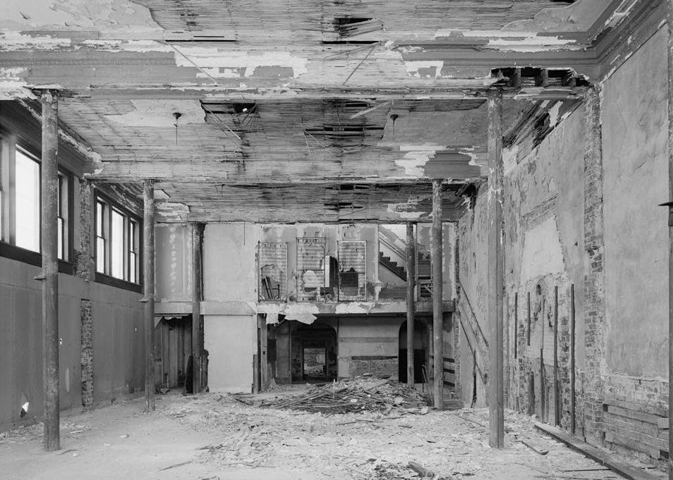 Cambrian Hotel, Jackson Ohio 1984 View of First Floor Hotel Lobby, from front to rear (west to east).