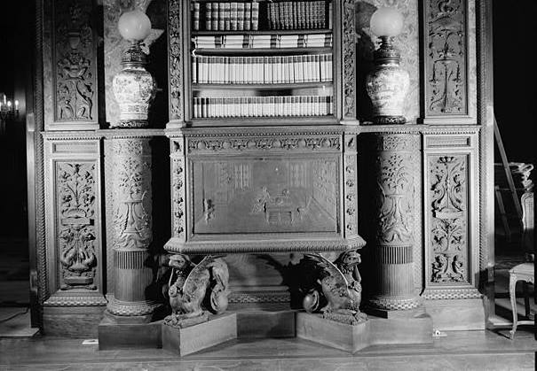 Chateau-sur-Mer Mansion (Wetmore House), Newport Rhode Island SOUTH WALL OF LIBRARY WITH DESK CLOSED