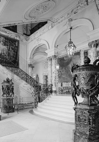 The Elms (Edward J. Berwind House), Newport Rhode Island ENTRANCE HALL AND STAIRCASE, LOOKING SOUTHWEST