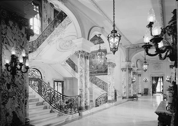 The Elms (Edward J. Berwind House), Newport Rhode Island STAIRCASE AND HALL, LOOKING SOUTHEAST