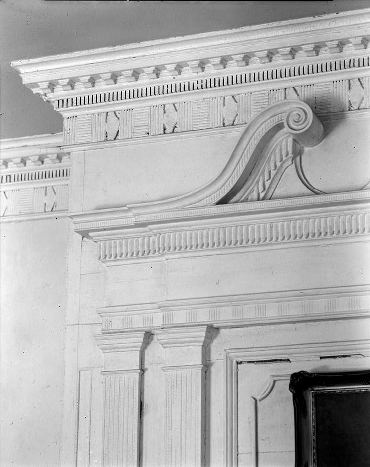 The Rocks Plantation, Eutaw Springs, South Carolina 1978 SOUTHEAST ROOM, FIRST FLOOR- DETAIL OF CORNICE AND OVERMANTLE