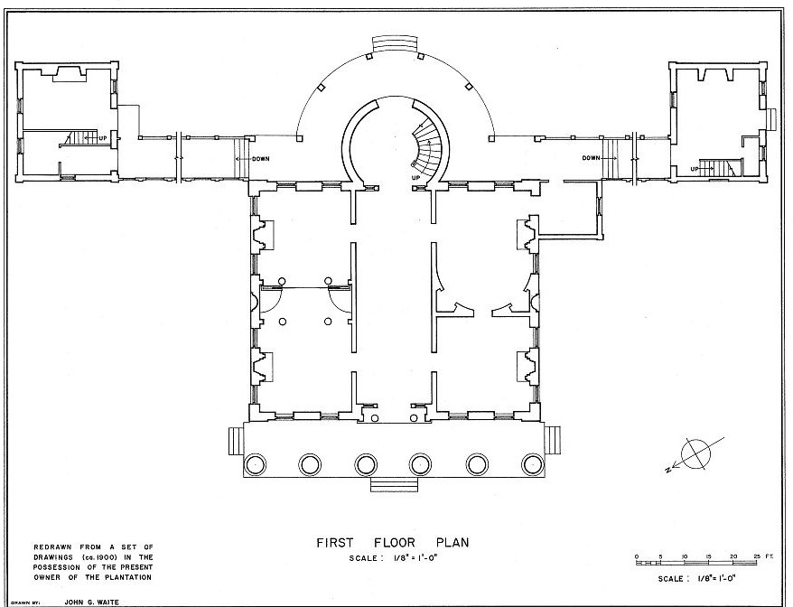 Milford Mansion - Governor John Manning Plantation, Pinewood South Carolina First Floor Plan