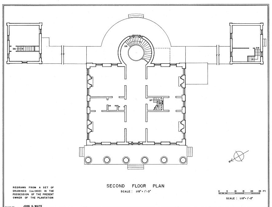 Milford Mansion - Governor John Manning Plantation, Pinewood South Carolina Second Floor Plan