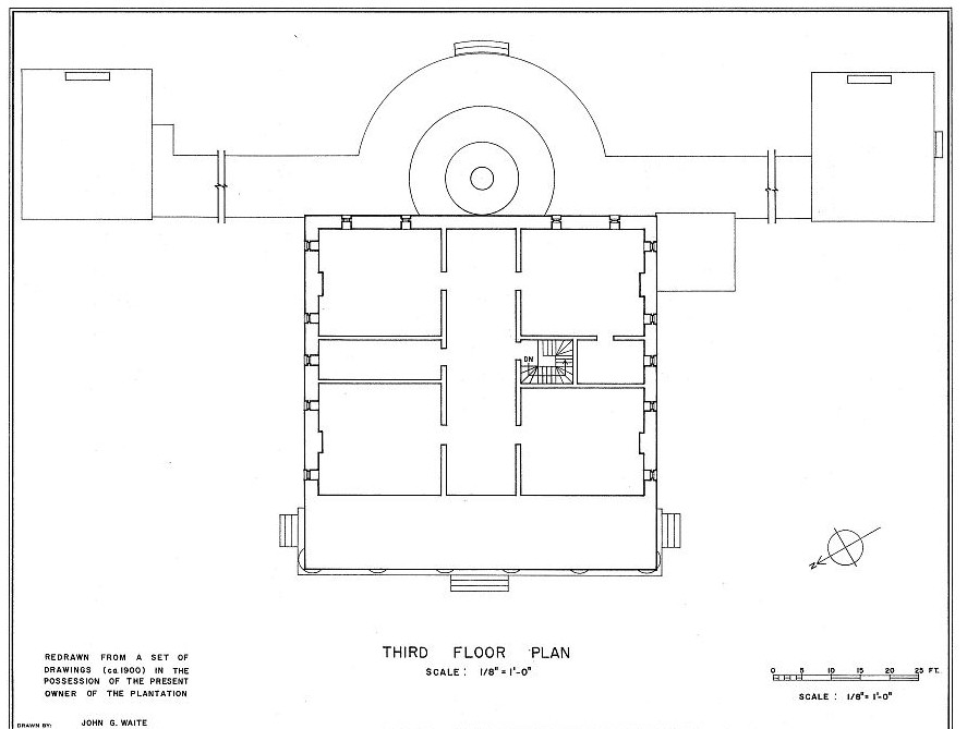 Milford Mansion - Governor John Manning Plantation, Pinewood South Carolina Third Floor Plan