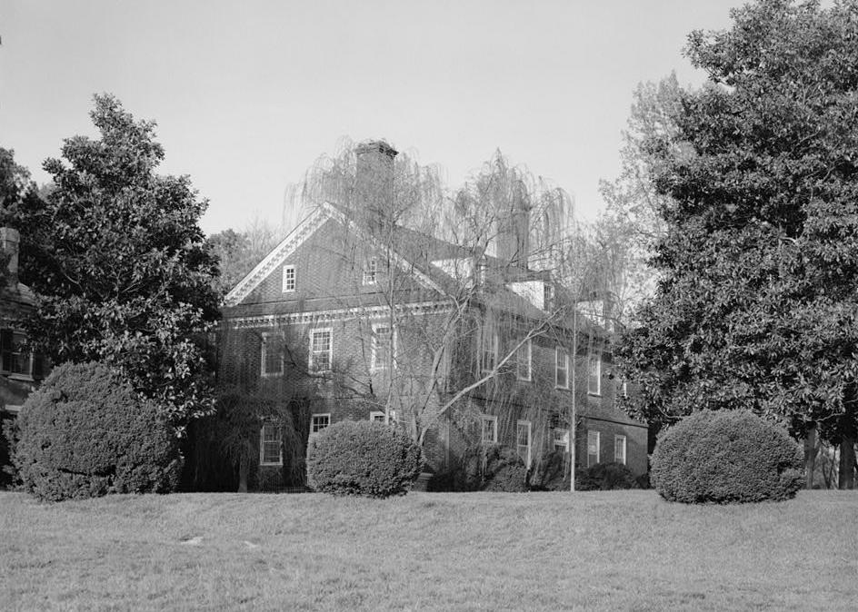 Berkeley Plantation - Harrison Family Home, Charles City Virginia SOUTH (FRONT) AND WEST SIDES (1981)