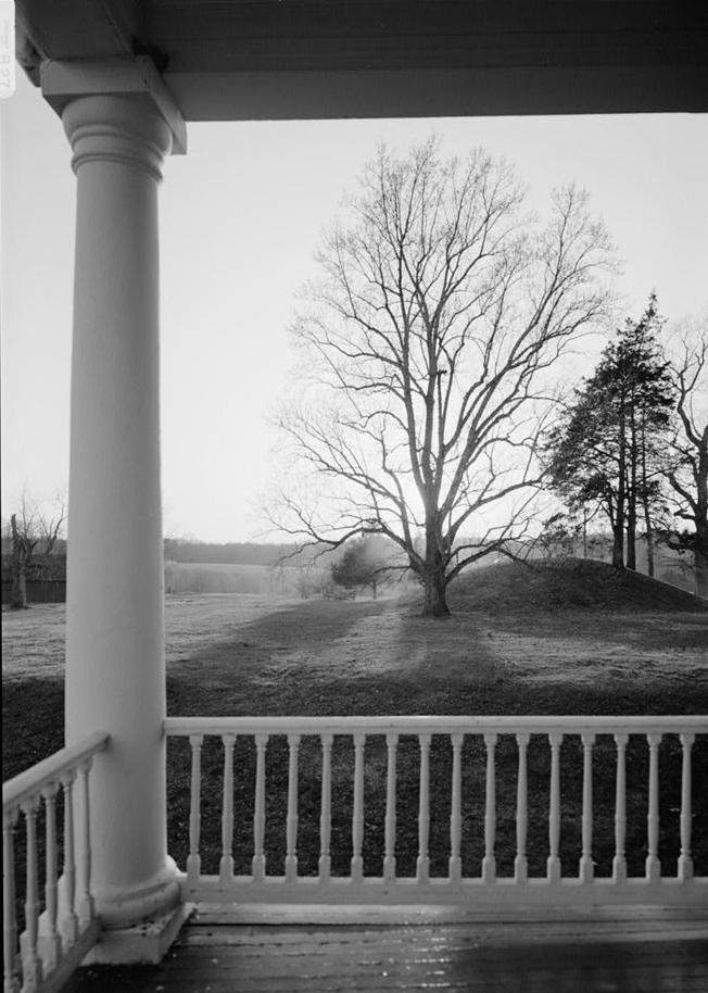 Poplar Forest - Thomas Jefferson Retreat, Forest Virginia VIEW TO WEST FROM SOUTH REAR PORCH, SHOWS WEST MOUND (1986)