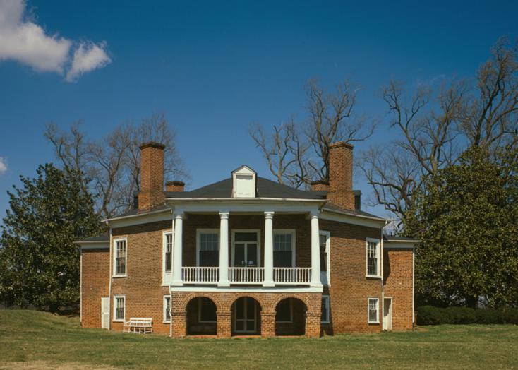 Poplar Forest - Thomas Jefferson Retreat, Forest Virginia HOUSE FROM SOUTH, SOUTH PORTICO