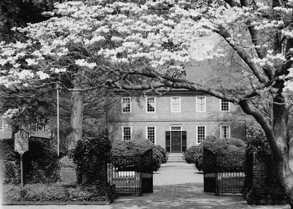 Kenmore House, Fredericksburg Virginia 1983  WEST FRONT, FROM OUTSIDE OF ENTRANCE GATE
