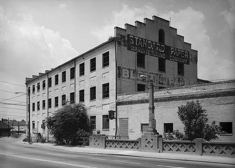 Manchester Cotton & Woolen Manufacturing Company, Richmond Virginia NORTH AND EAST ELEVATIONS, VIEW FROM MAYO BRIDGE (1986)