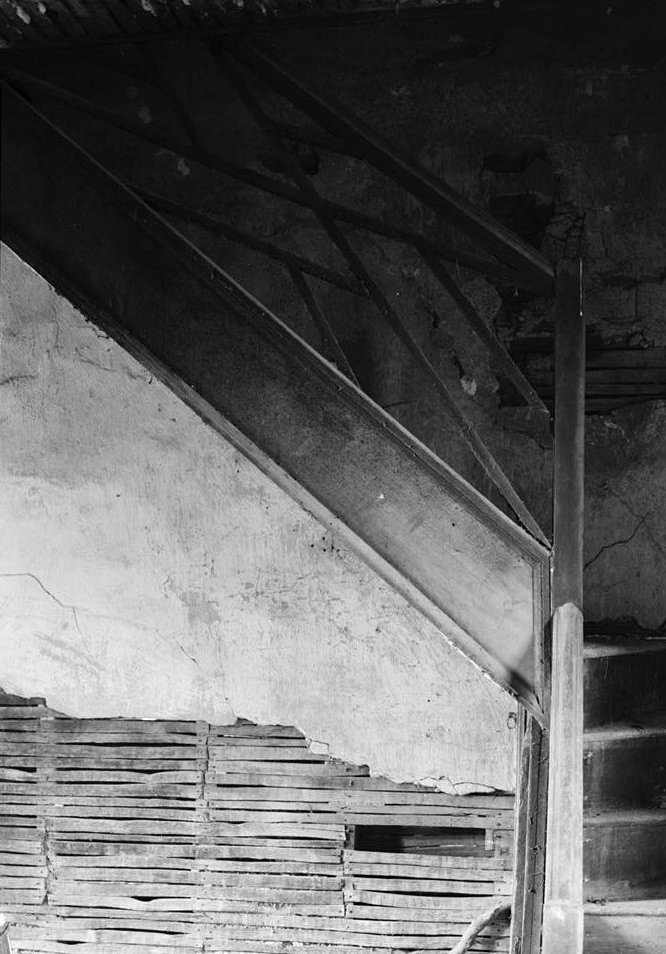 Menokin - Francis Lightfoot Lee House Ruins, Warsaw Virginia Detail of stair, advance building
