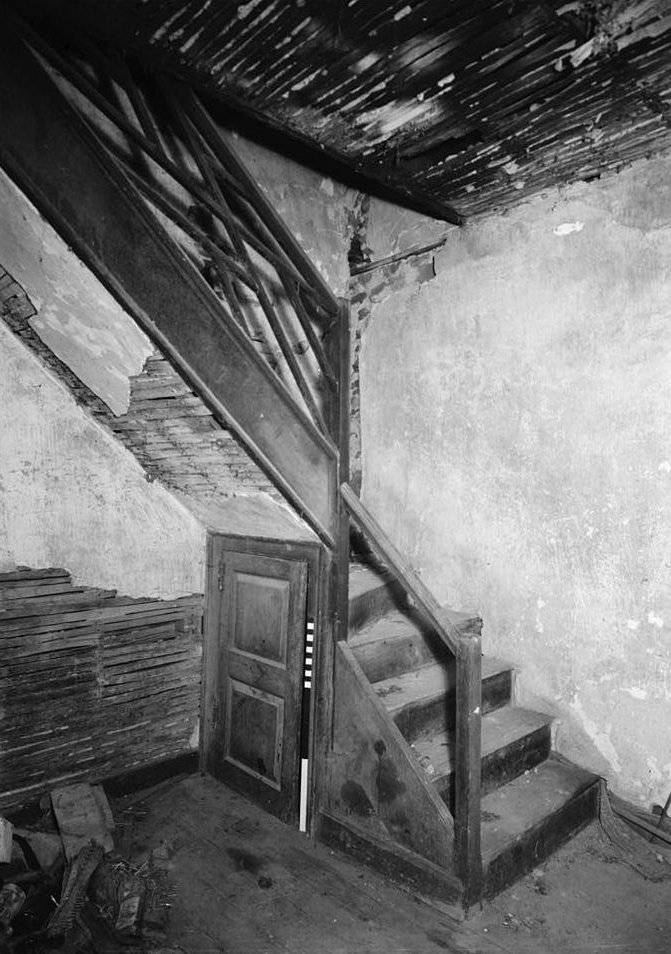 Menokin - Francis Lightfoot Lee House Ruins, Warsaw Virginia Stair detail in office