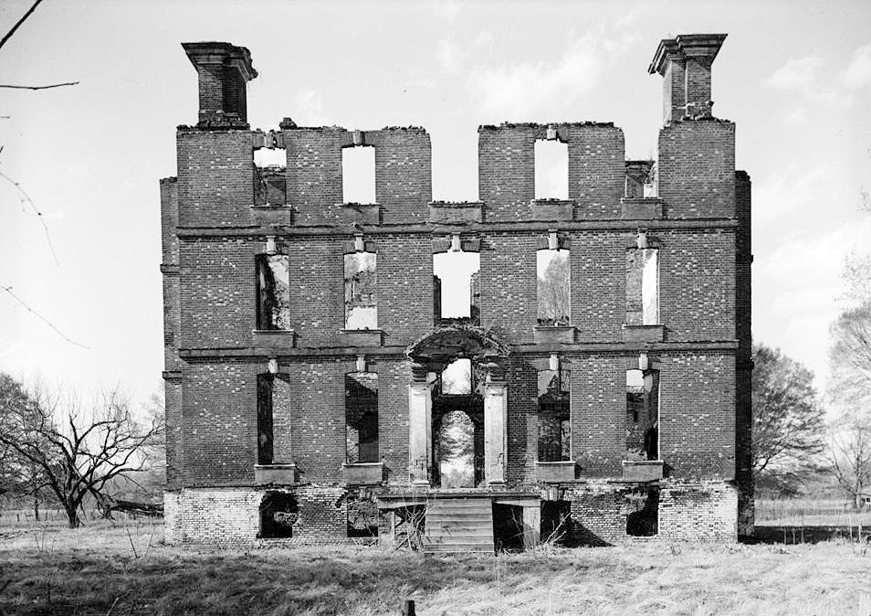 Rosewell Mansion Ruins, White Marsh Virginia VIEW FROM SOUTH (1937)