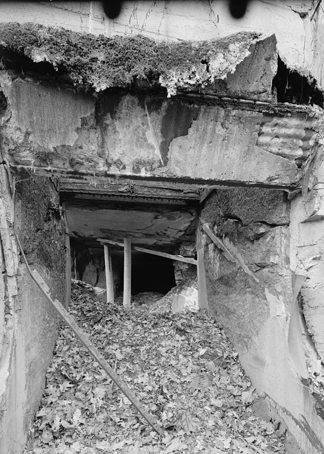 Kaymoor Coal Mine, South side of New River, Fayetteville West Virginia VIEW FROM FAN LOCATION INTO MINE SHAFT OF LOW MOOR VENTILATING HOUSE (1986)