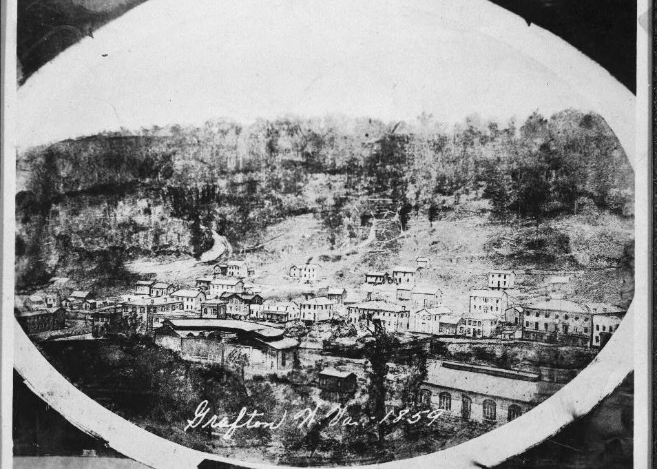 Railroad Machine Shop and Foundry, Grafton West Virginia 1857. VIEW OF GRAFTON, WV.
