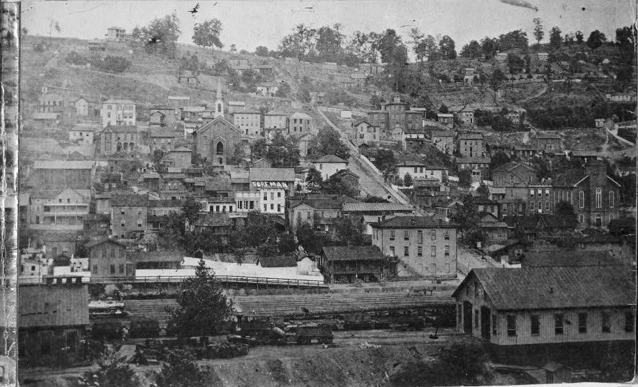 Railroad Machine Shop and Foundry, Grafton West Virginia 1876. VIEW OF GRAFTON, WV.