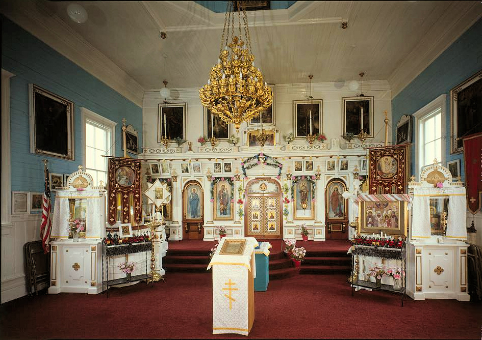SS. Peter & Paul Russian Orthodox Church, St. Paul Alaska 1989  INTERIOR, NAVE, LOOKING EAST