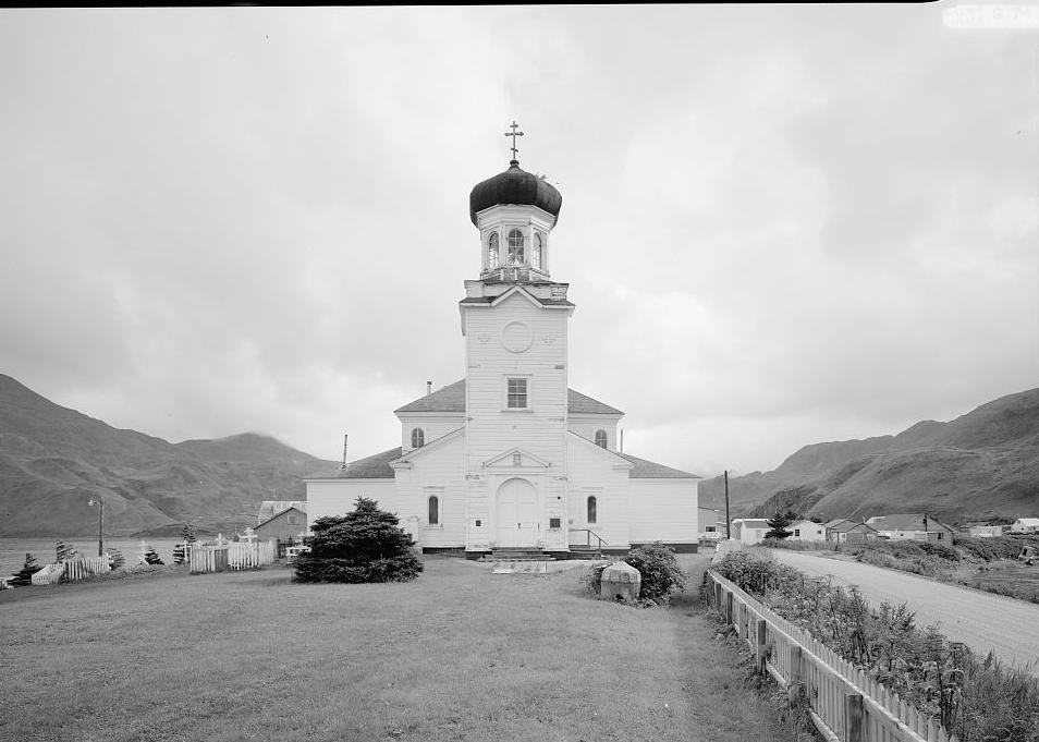 Holy Ascension Russian Orthodox Church, Unalaska Alaska 1990 NORTHWEST FRONT
