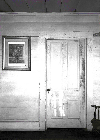 Robbins Hotel, Beatrice Alabama 1986 Standing in front hall looking south at typical millwork and construction of first floor