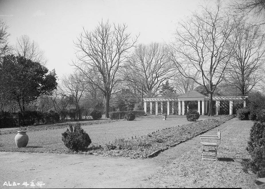 Arlington Place - Munger Mansion, Birmingham Alabama 1937 VIEW OF GARDEN AND SUMMER HOUSE