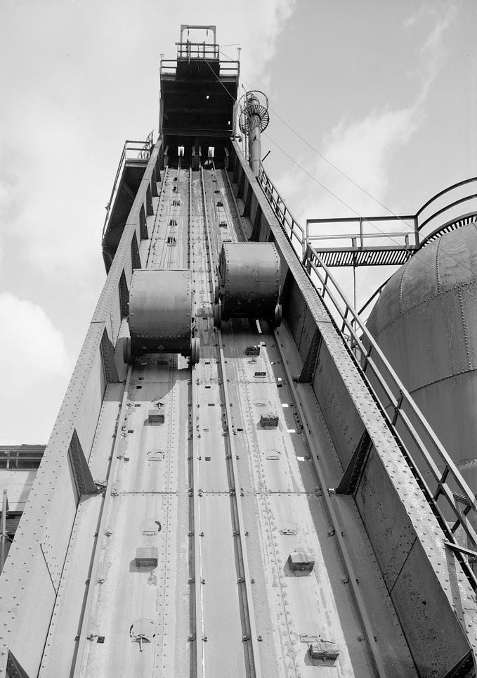 Sloss Furnace - Sloss-Sheffield Steel & Iron Company, Birmingham Alabama 1977 No. 2 Furnace skip-hoist