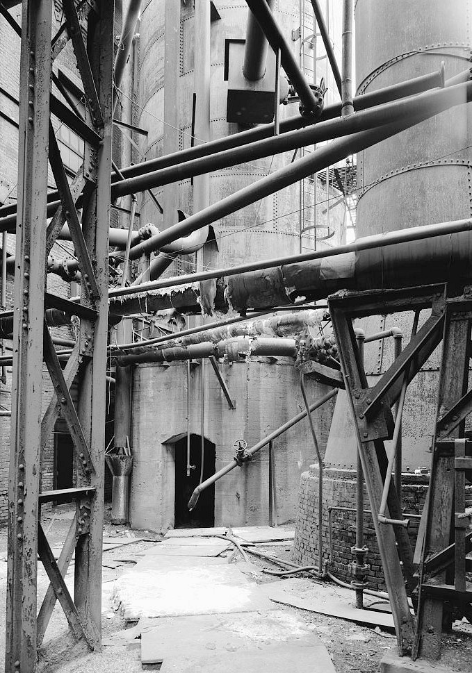 Sloss Furnace - Sloss-Sheffield Steel & Iron Company, Birmingham Alabama 1977 Base of water tank at southwest corner of blowing engine house