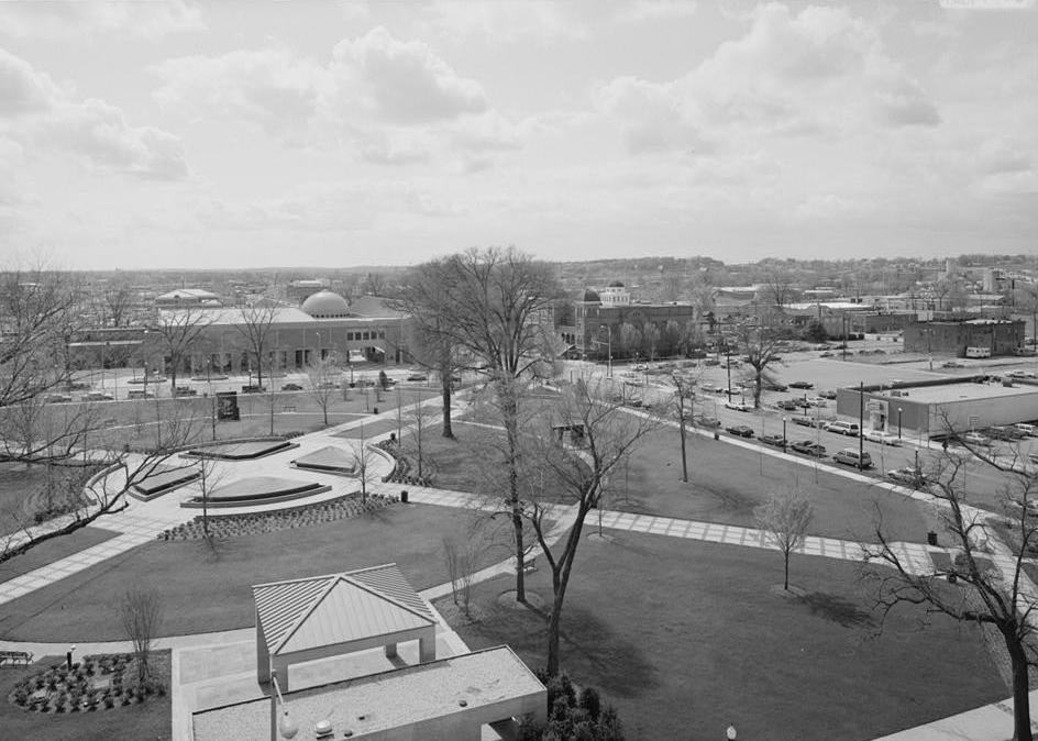 16<sup>th</sup> Street Baptist Church, Birmingham Alabama 1993 View across Kelly-Ingram Park showing church (right background) and the Civil Rights Institute (left background), looking west