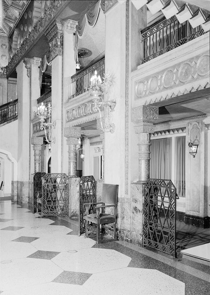 Alabama Theater, Birmingham Alabama 1996  VIEW IN GRAND LOBBY OF THE WEST SIDE LOOKING FROM THE NORTH